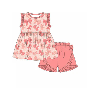 5.8 Pink Girls Lace Summer Suit