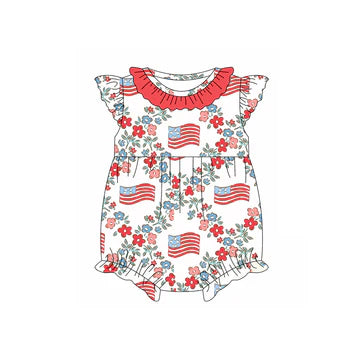 5.5 Girls Flower National Day Bowknot Toddler Clothes