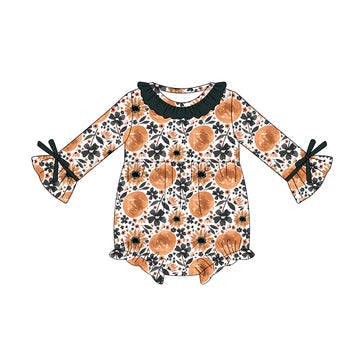 5.26 Pumpkin floral long-sleeved toddler clothes