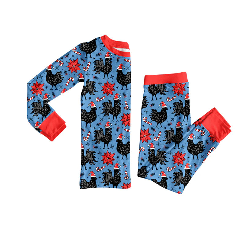 8.4Preorder (moq 5)Baby Girls Christmas Hats Chicks Top Pant Pajamas Set