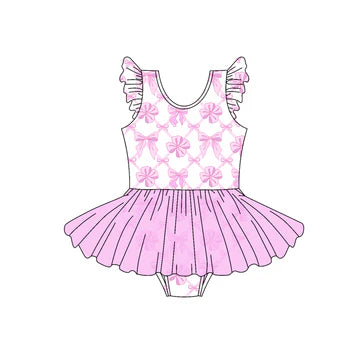 5.5 Girls Lace Pink Bow Toddler Clothes