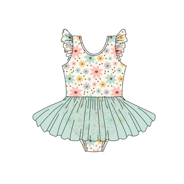 5.5 Girls Lace Blue Flower Toddler Clothes