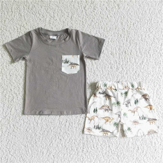 D11-12 Baby boys summer pocket short sleeve shirt bottom shorts sets