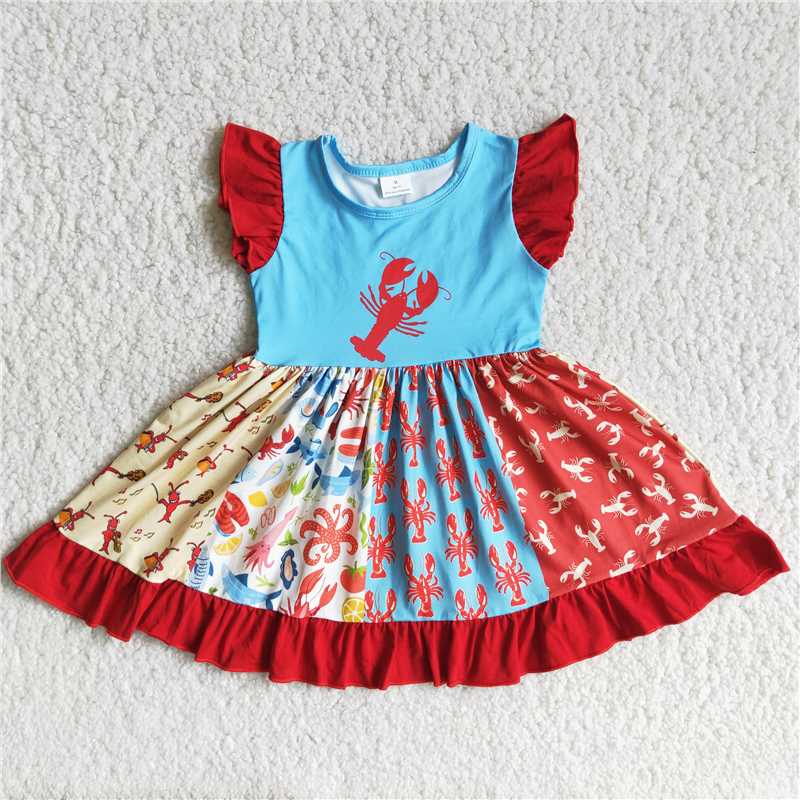 lobster girls dress kids skirts children's clothes