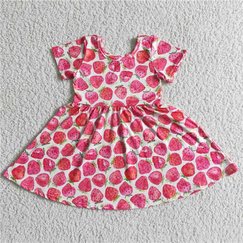 strawberry girls dress summer fruit skirts