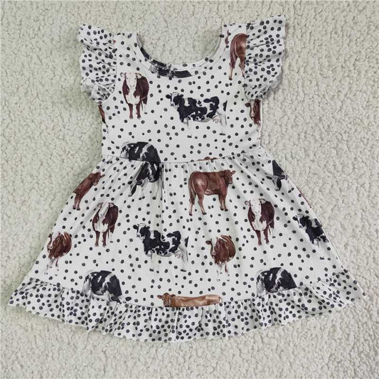 cow girls dress summer skirt kids clothes