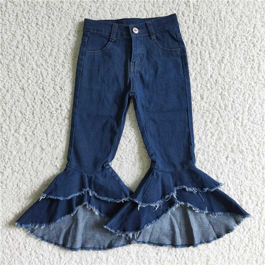 girls denim bell blue jeans long pants