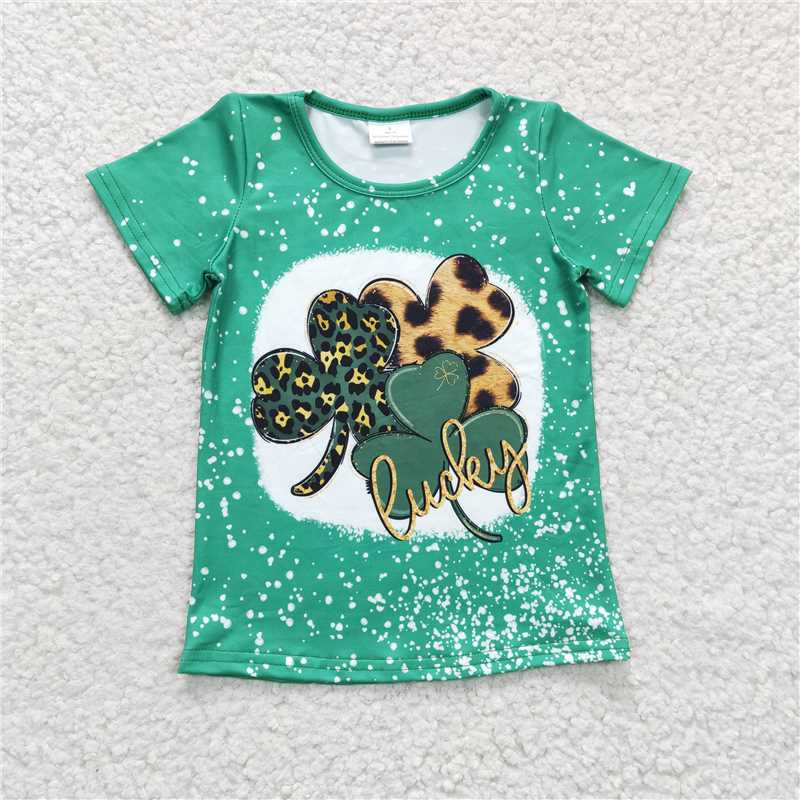 st patrick clover girl t-shirt short sleeve top