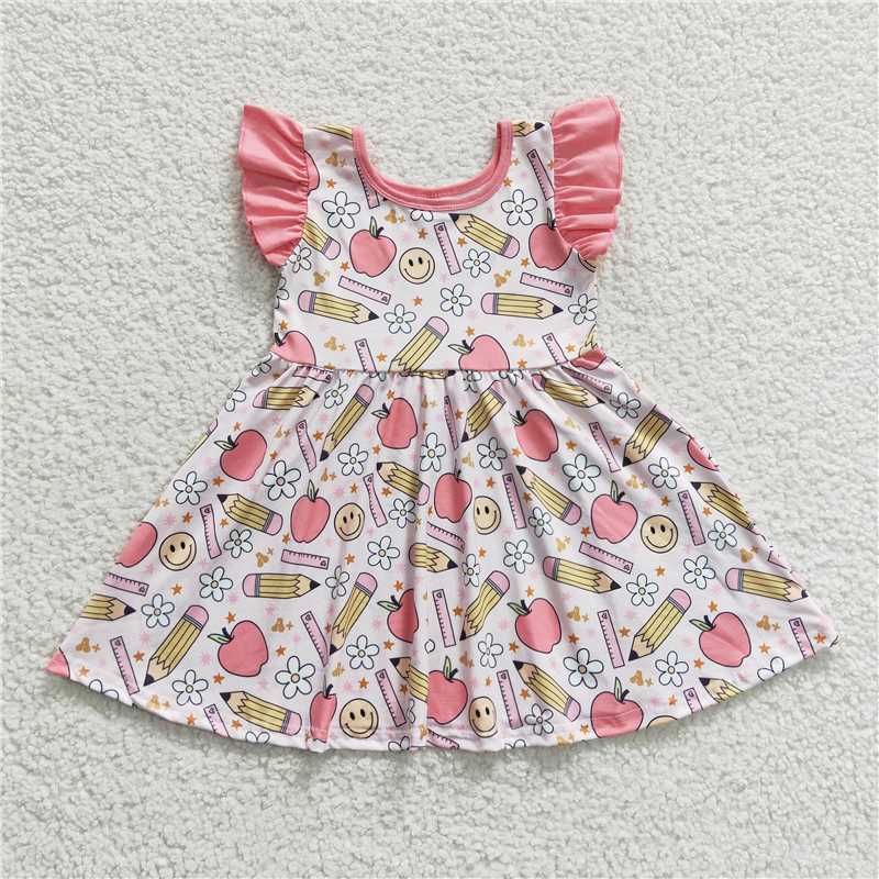 smiley face pencil girls dress back to school kids skirts