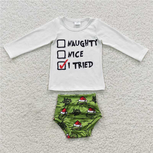 grinch baby girl bummies sets Christmas kids clothes