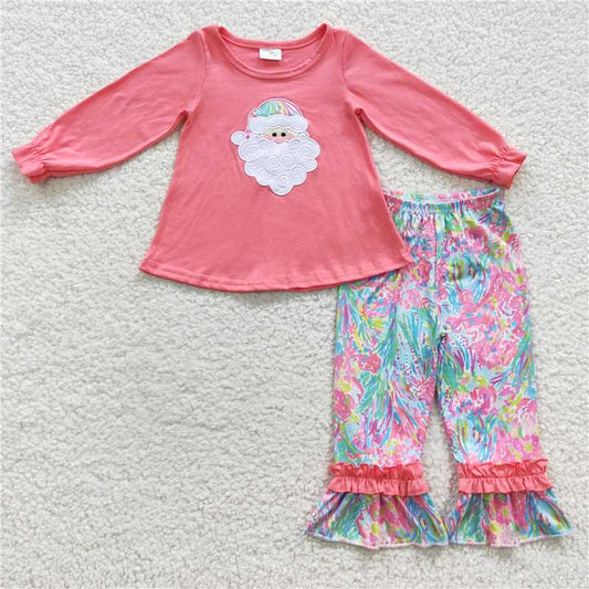 christmas clothes t-shirt & pants santa kids clothing girls outfits