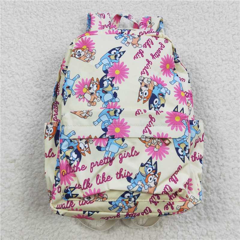 blue dogs flower kids bags back to school childrens backpack preschool bags