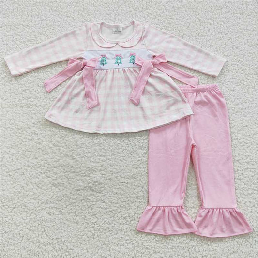 merry Christmas tree girls outfits shirt & pants fall winter sets