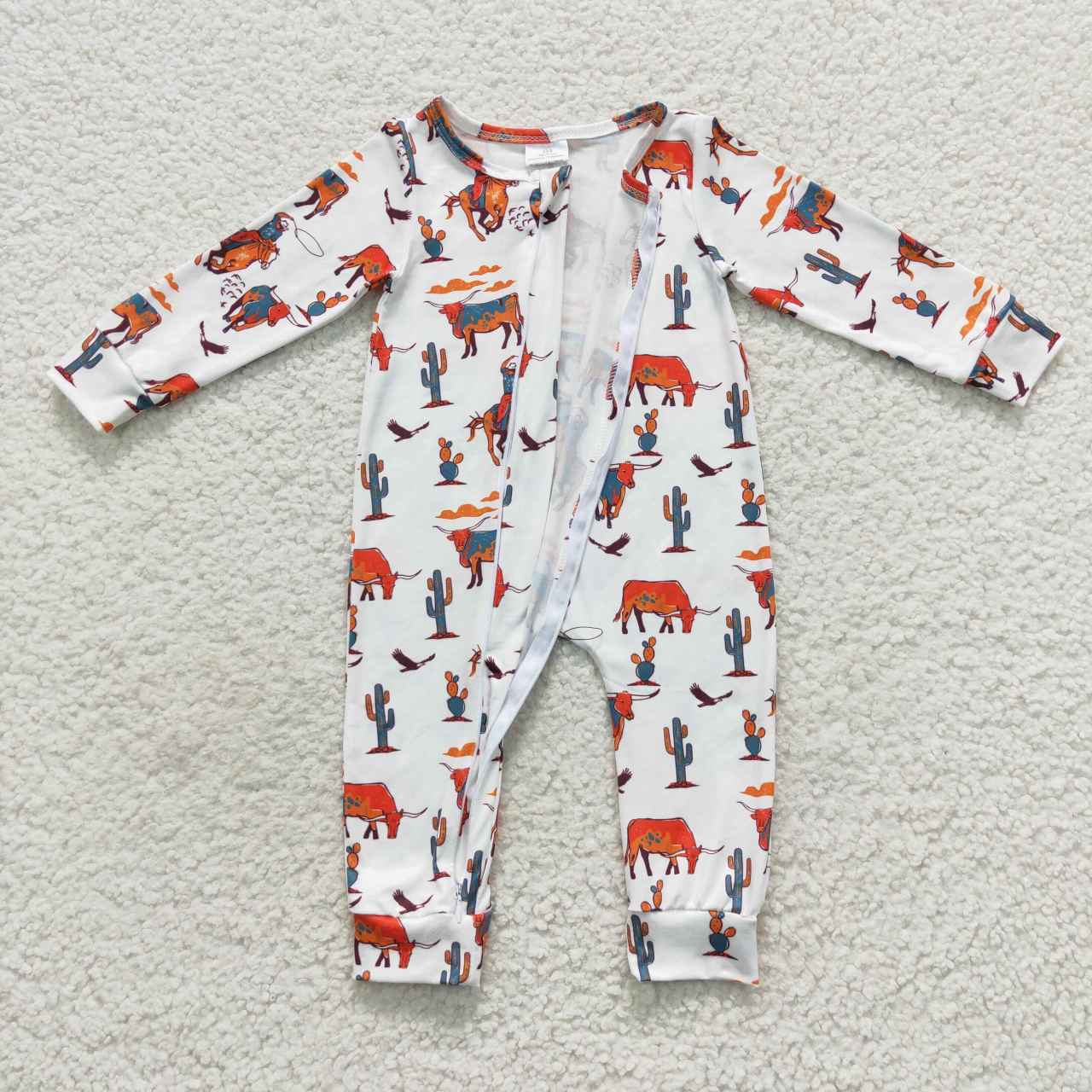 zipper romper west cowboy jumpsuit baby clothes