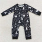 halloween black zipper romper kids jumpsuit baby clothes