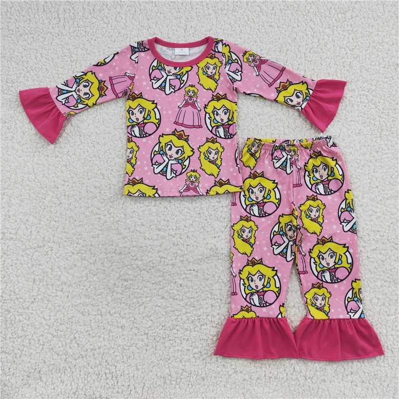 girls outfits princess peach pajamas sets kids clothes