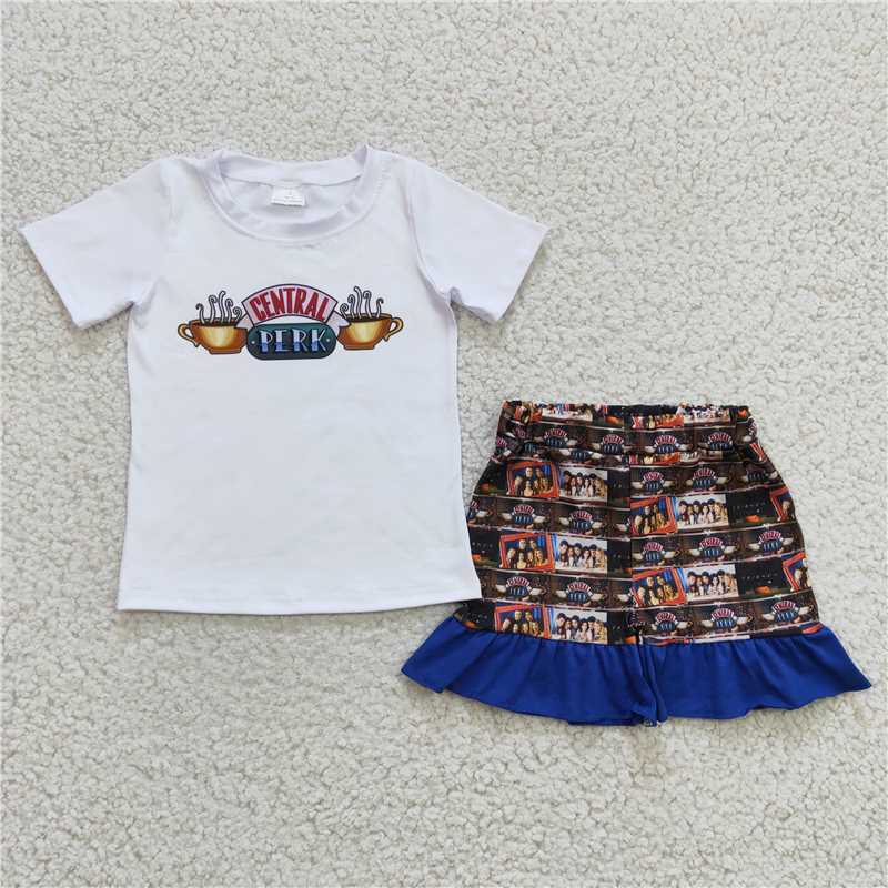 friends girls outfits tops & shorts sets summer kids clothes