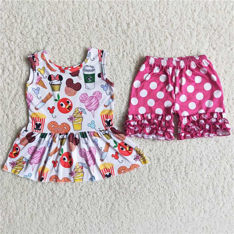 girls outfits cartoon mouse & shorts sets summer kids clothes