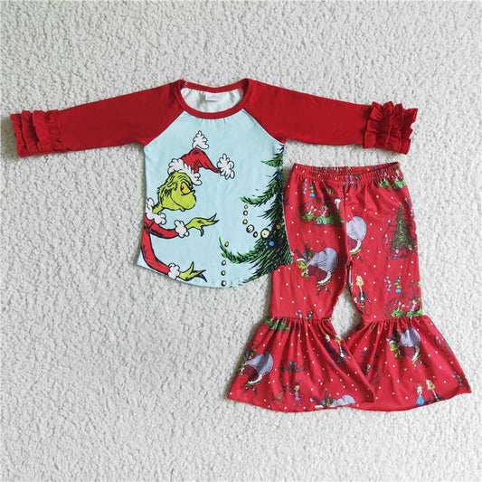 christmas clothes t-shirt & bell grinch kids clothing girls outfits