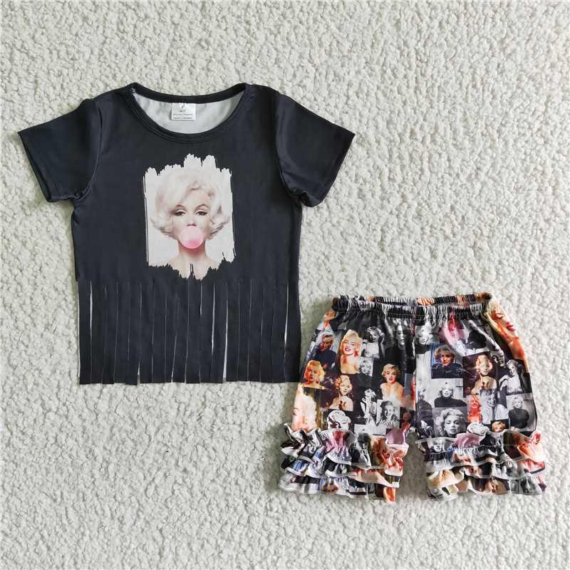 girls outfits monroe top & shorts sets summer kids clothes