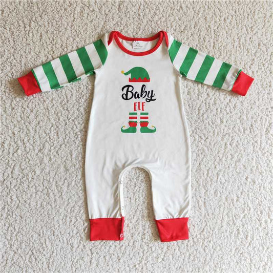 baby elf long sleeve Christmas boys rompers with hidden button