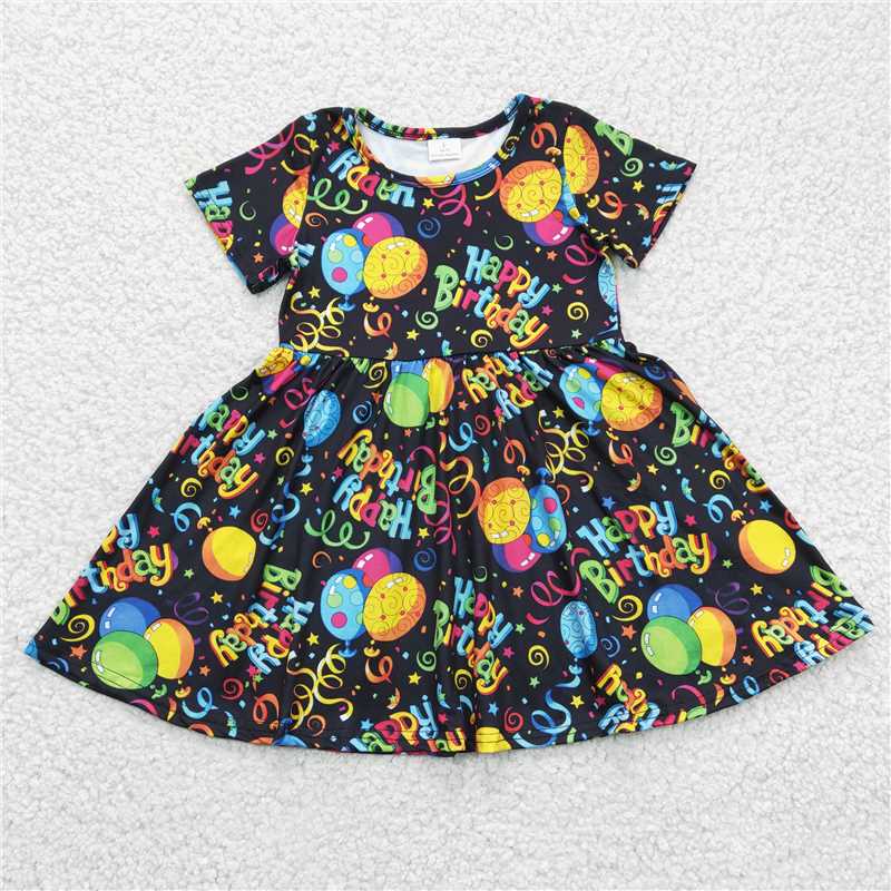 happy birthday girls dress kids skirt children's clothes