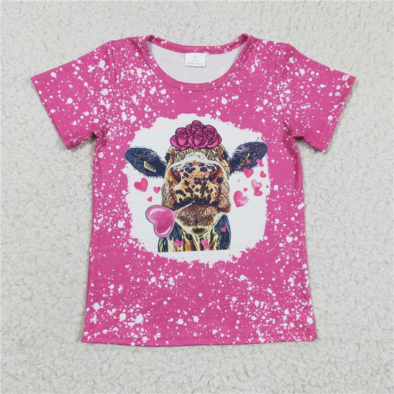 cow girls short sleeve t-shirt kids clothes