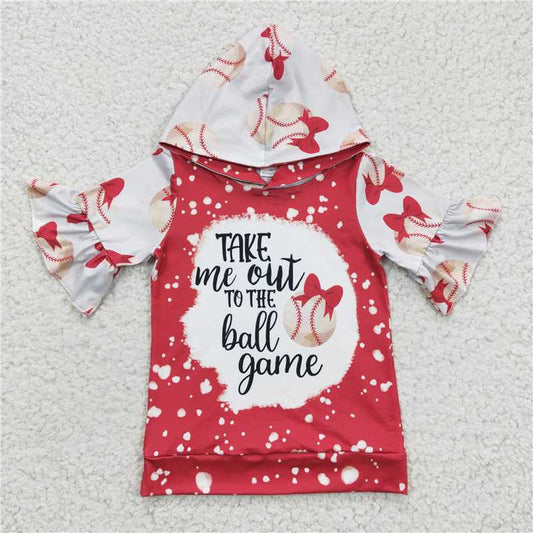 baseball girl hooded t-shirt short sleeve top