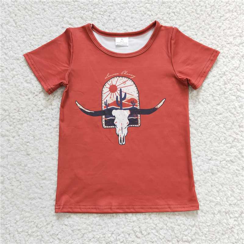 west cow girls short sleeve t-shirt kids clothes