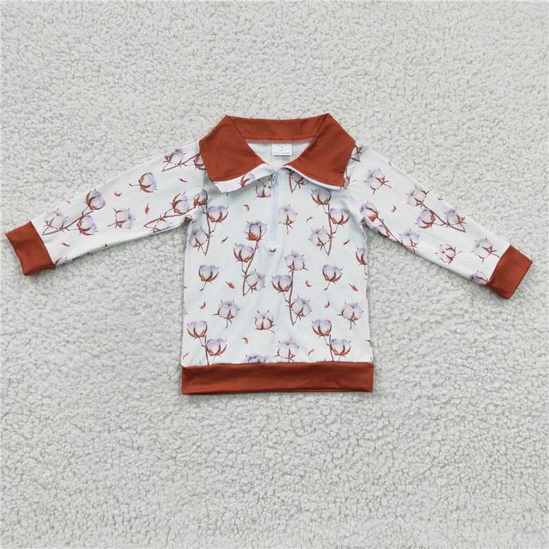 zipper pullover boys Kapok shirt kids tops