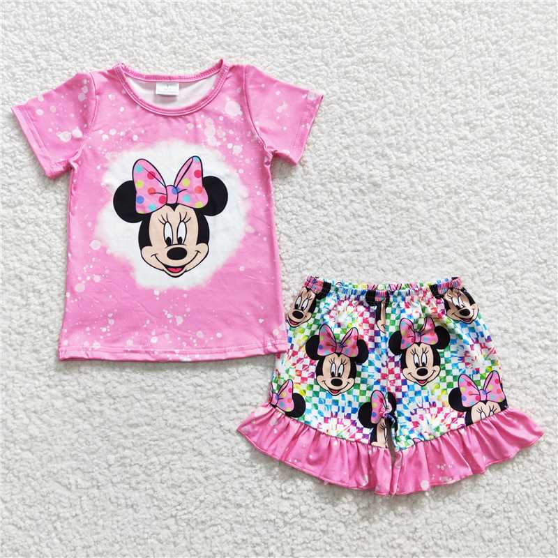 girls outfits cartoon mouse & shorts sets summer kids clothes