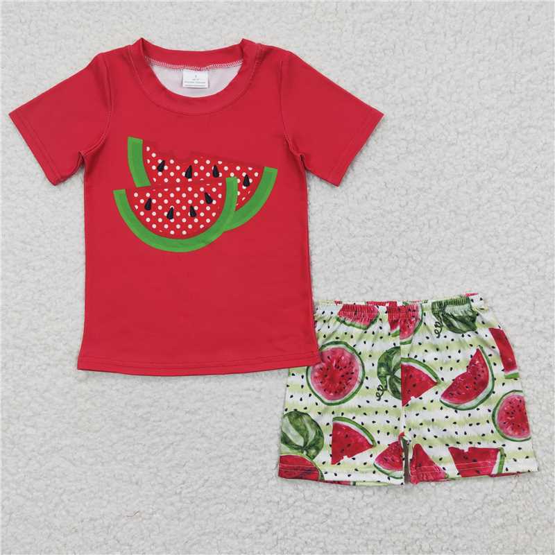 watermelon boys shorts sets summer kids clothes