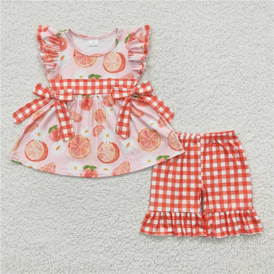 girls outfits grapefruit tops& shorts sets summer kids clothes