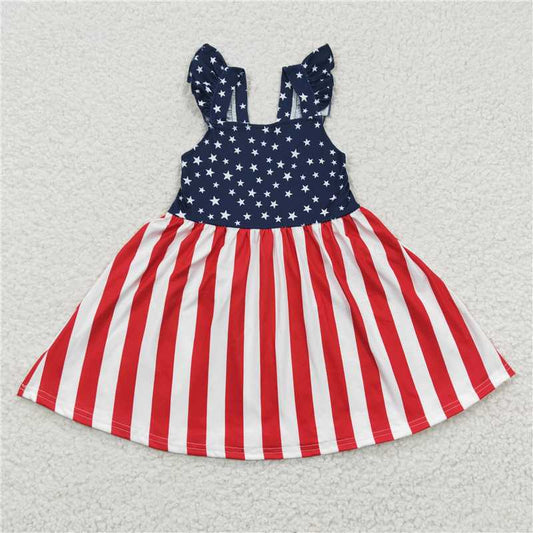 July 4th star stripe girls dress kids skirt children's clothes