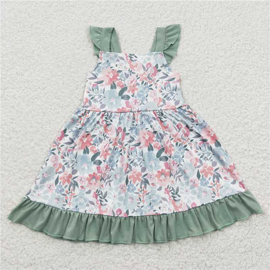 flower girls dress summer floral skirts