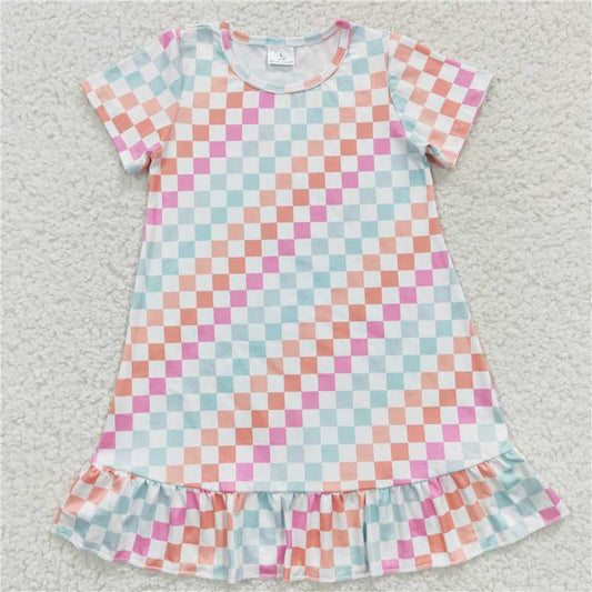 Plaid girls dress summer skirts kids clothes