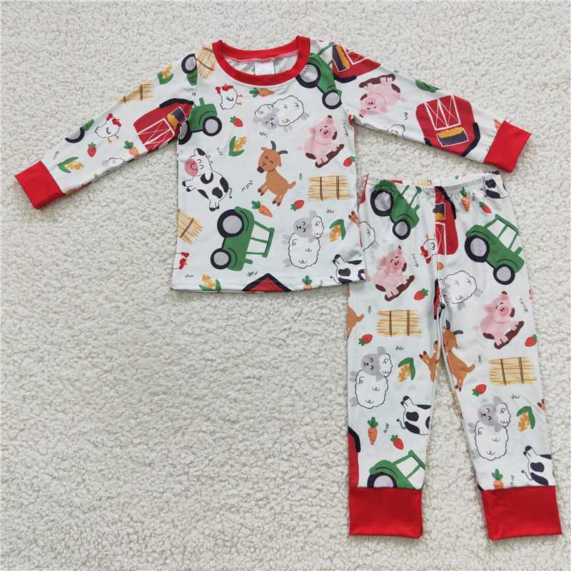 farm Zip Sleeper romper with feet jumpsuit match pajamas sets baby clothes