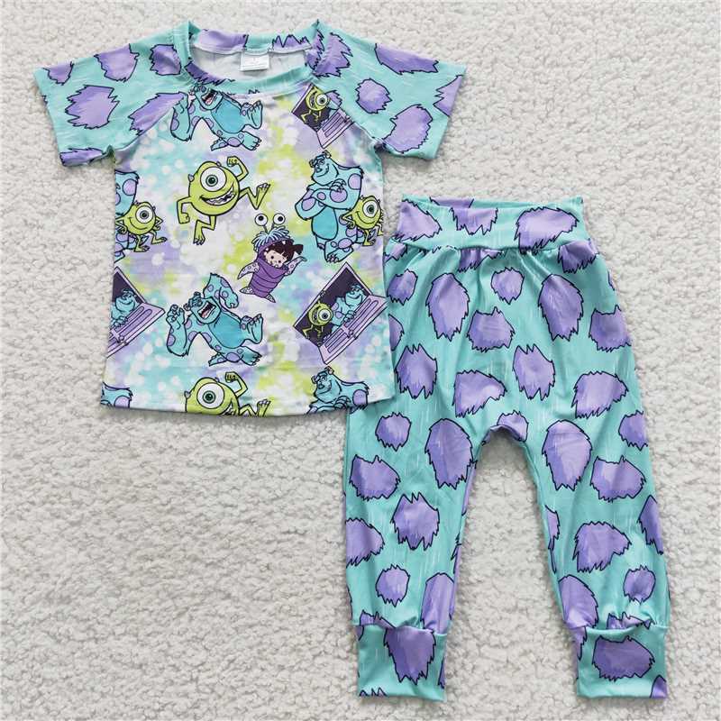 boys outfits monster shirt & pants 2 pieces sets kids clothes