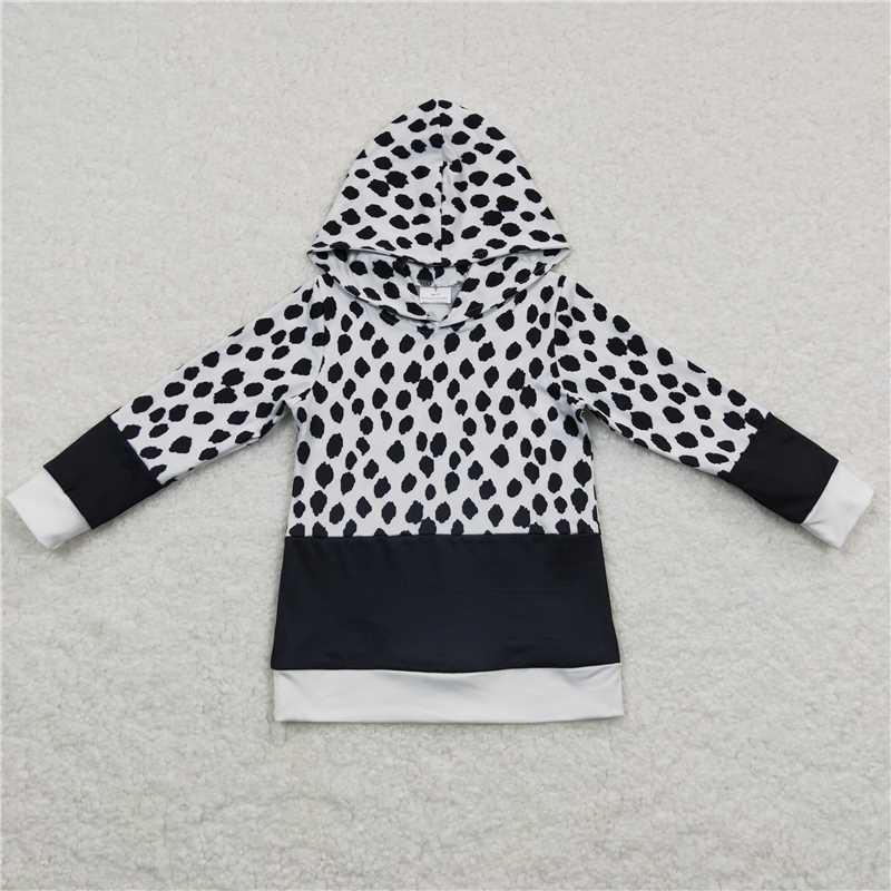 boys hoodie top kids clothes black and white hooded top