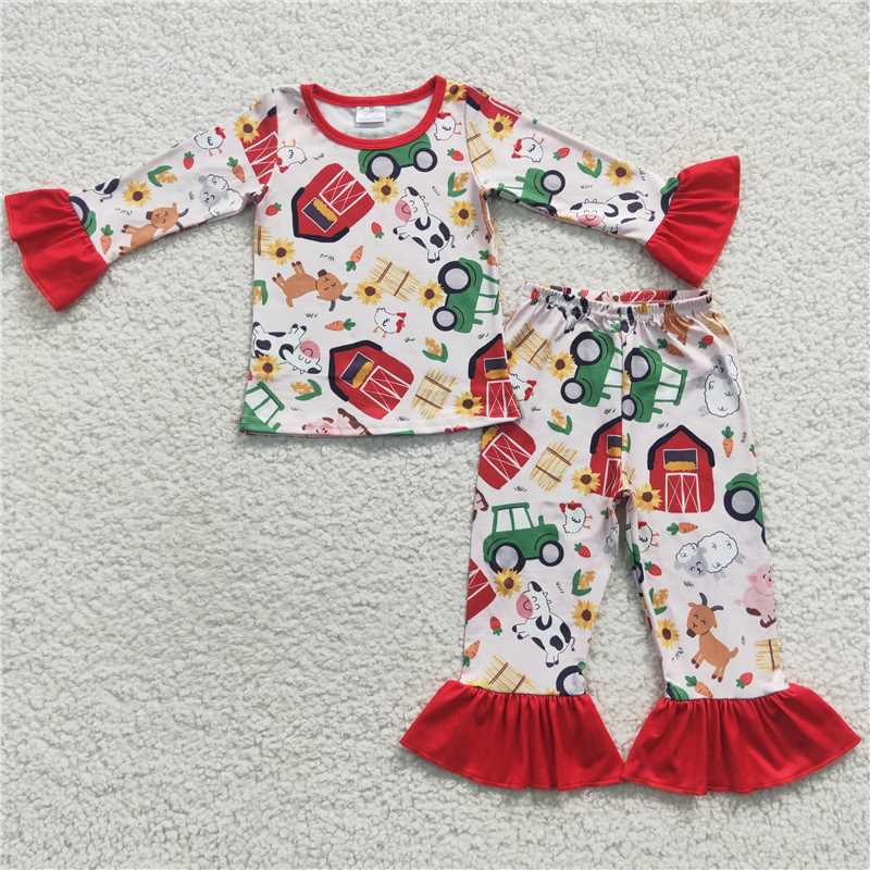 farm Zip Sleeper romper with feet jumpsuit match pajamas sets baby clothes