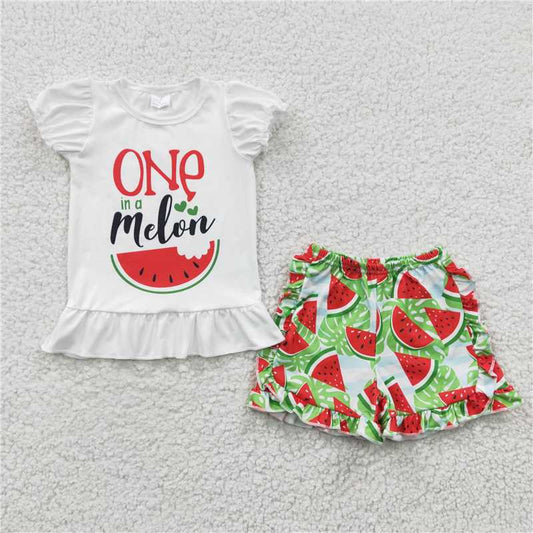 girls outfits watermelon top & shorts sets summer kids clothes