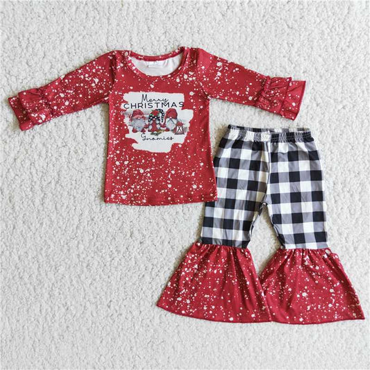 christmas clothes t-shirt & pants kids clothing santa girls outfits