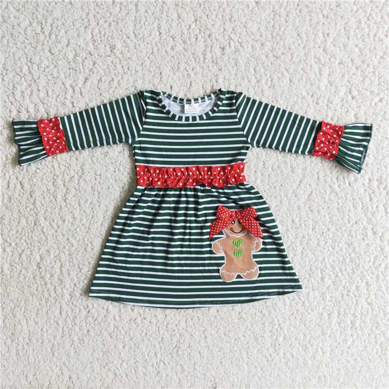 Christmas girls dress matching boys shirt baby rompers gingerbread kids clothes