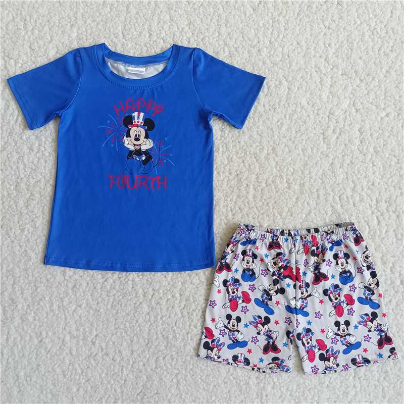 D10-18 4th of July boys shorts sets