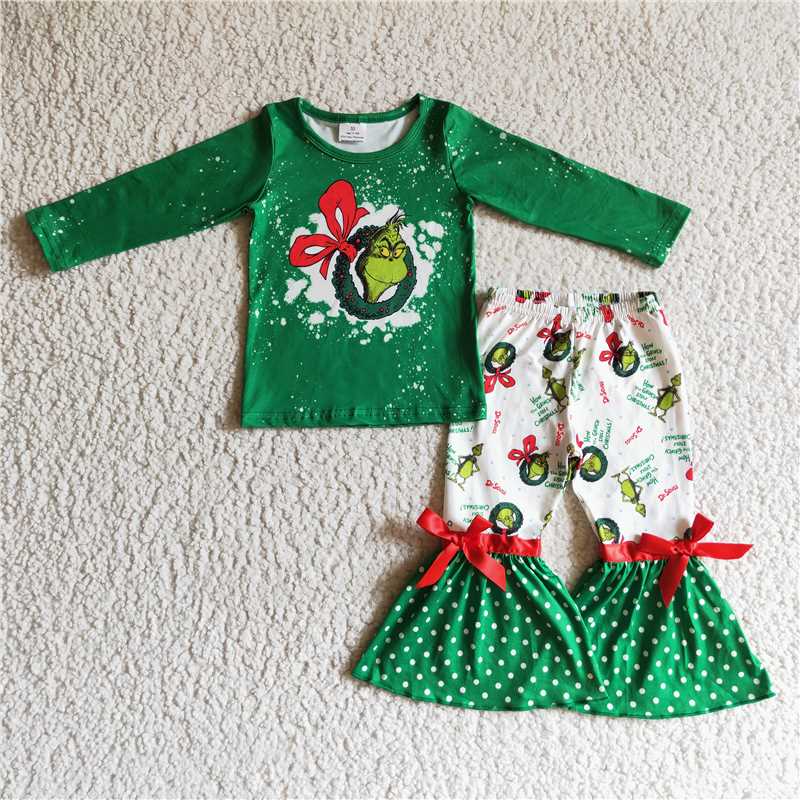 christmas clothes t-shirt & bell grinch kids clothing girls outfits