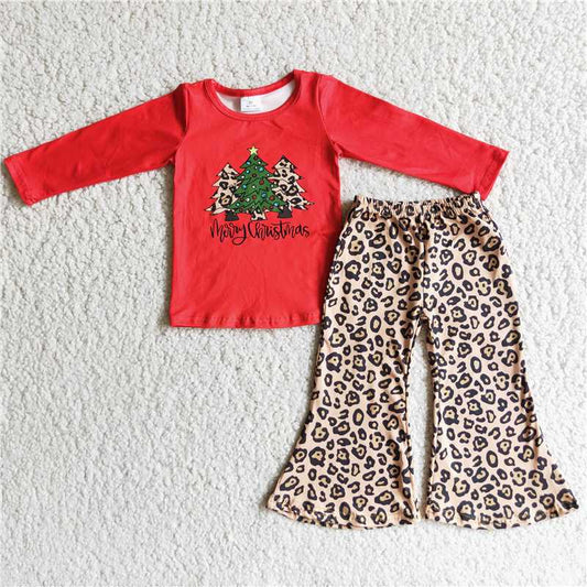 christmas tree clothes t-shirt & pants kids clothing girls outfits