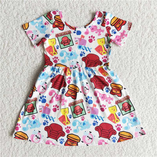 cartoon blues clues girls summer dress kids skirts