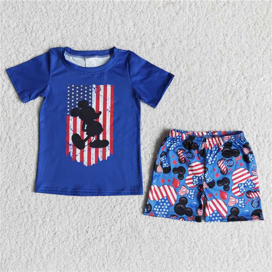B1-13 4th of july baby boys summer shorts sets