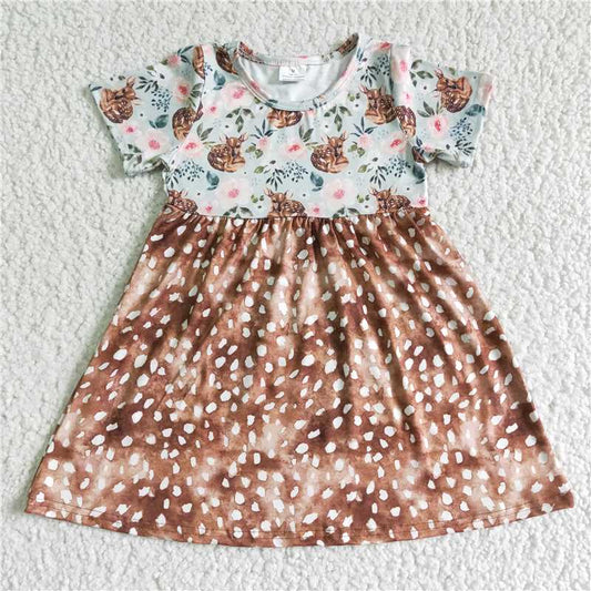 deer girls summer dress kids skirts