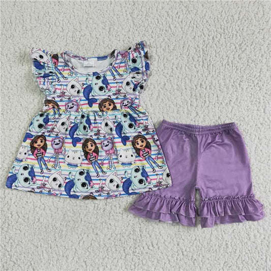 girls outfits gabby t-shirt & shorts sets summer kids clothes